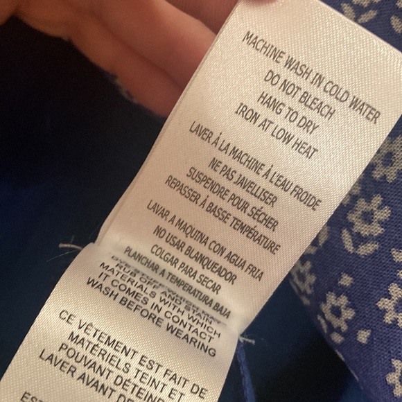 California Moon Rise Blue Floral Peasant Dress Size M - Picture 15 of 16